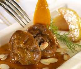 Tajine de jarret de veau aux coings caramélisés à l’orange