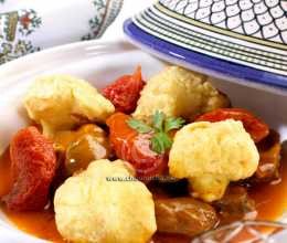 Tajine de veau aux beignets de chou-fleur