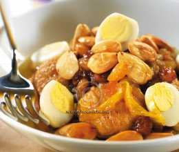 Tajine de veau M’Hammar aux amandes et aux œufs de caille